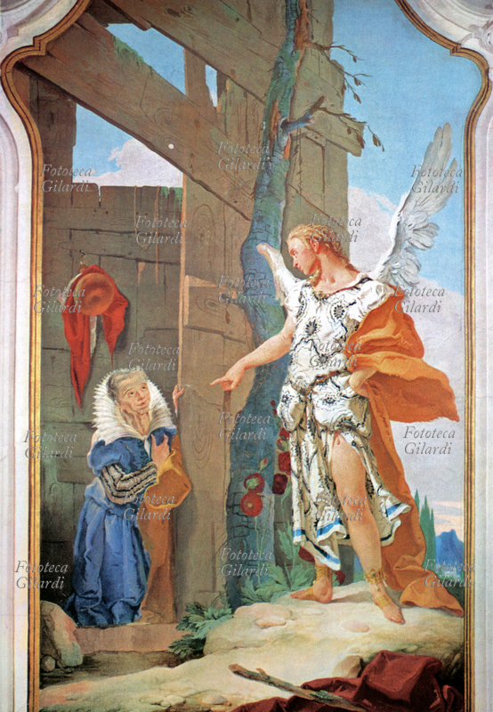 ANGELI Stampa da affresco di Giambattista Tiepolo (1696 - 1770) \