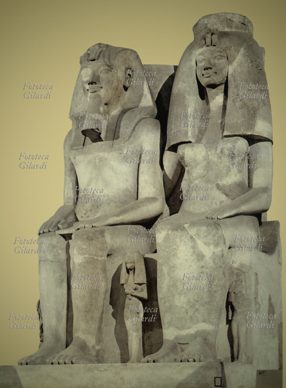 ANTICO EGITTO Statua colossale di Amenophis III e la moglie Tiyi, 1394-1356 a.C. XVIII dinastia