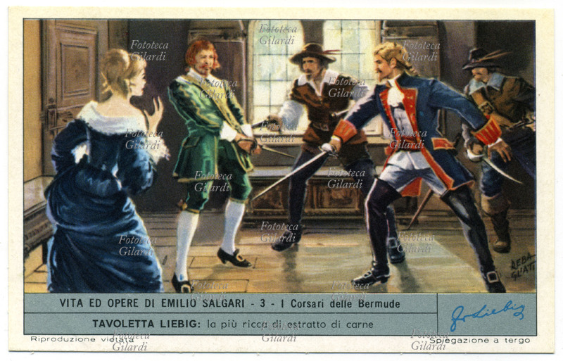 Emilio SALGARI (1863-1911) I Corsari delle Bermude. Figurina n° 3 della serie Liebig \