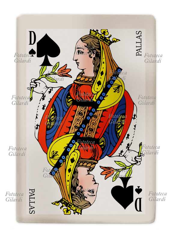 CARTA DA GIOCO Serie regionale per il gioco a 32 carte chiamato Belote, mantiene nelle figure Roi, Dame, Valet, i nomi antichi: la Regina di picche è \