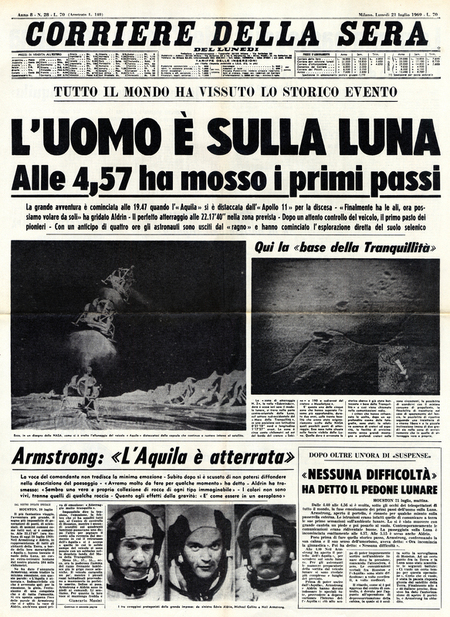 PRIMA PAGINA L UOMO È SULLA LUNA PRIMA PAGINA L UOMO È SULLA LUNA