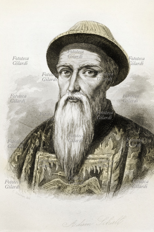 GESUITI Johann Adam Schall von Bell (Costanza 1592- ? 1666) padre gesuita missionario in Cina, matematico e astronomo, ritratto in abito da mandarino.