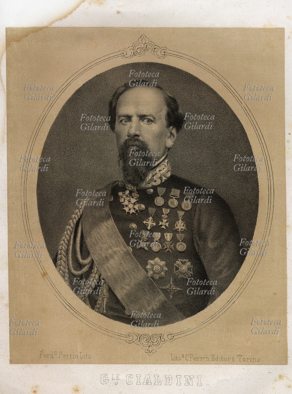 Enrico CIALDINI (8 agosto 1811 - 8 settembre 1892) generale. Partecipò alla guerra di Crimea (1855); sconfisse le truppe pontificie a Castelfidardo (1860) e i borbonici a Gaeta; nel 1862 fermò Garibaldi sull\