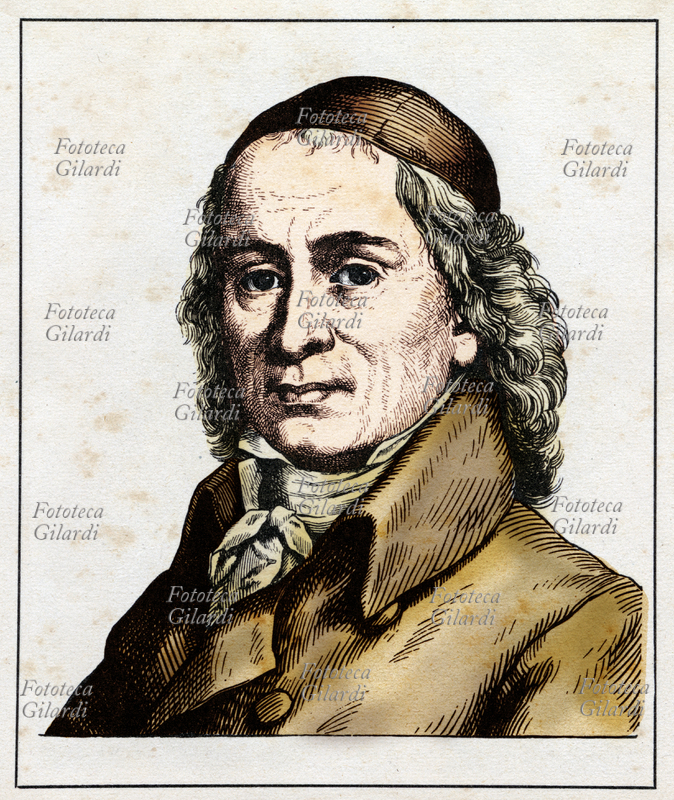 August Hermann FRANCKE (1663-1727) teologo ed educatore tedesco, seguace del pietismo, ne fu il vero apostolo uniformando a questa idealità religiosa la sua opera educativa. Fondò ad Halle vari istituti educativi ed opere umanitarie. Ritratto, versione colorata di una incisione di Hugo Bürkner (1818-1897), Germania 1854