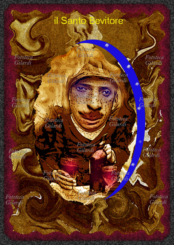 Ando GILARDI (1921 - 2012) Il santo bevitore. Opera digitale, dalla serie \