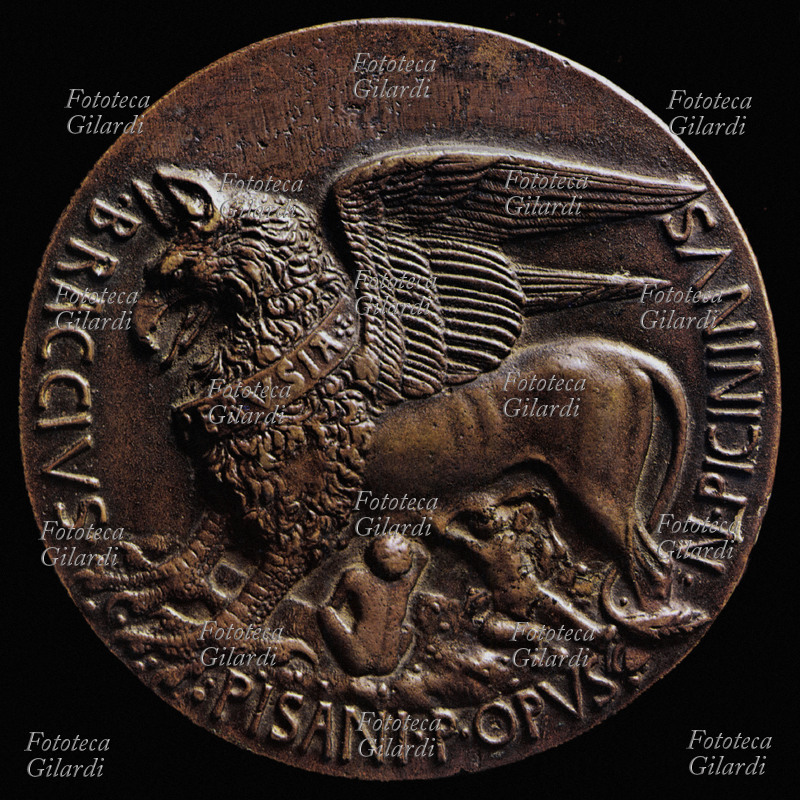 PISANELLO (Antonio Pisano, 1395-1455) verso della medaglia di Niccolò Piccinino, vi è raffigurato un grifone nell\