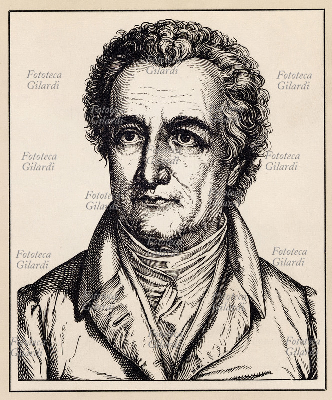 Johann Wolfgang von GOETHE (28 August 1749 - 22 March 1832), German writer, poet and playwright. Portrait, engraving by Hugo Bürkner (1818-1897), Germany 19th century