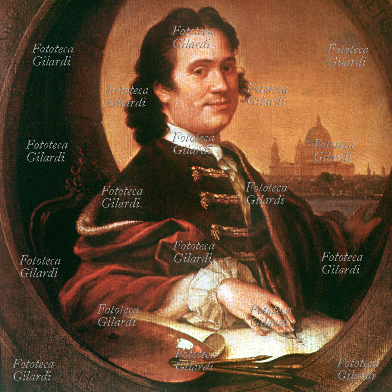 CANALETTO (Giovanni Antonio Canal, detto il 1697-1768) autoritratto, Italia XVIII secolo