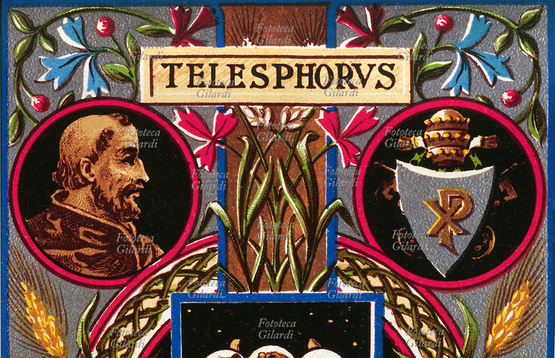 PAPA SAN TELESFORO (? – 2 gennaio 137/138) martire, nato in Magna Grecia, eletto nel 125, sepolto in Vaticano. Istituì la "messa di mezzanotte", la "liturgia dell\