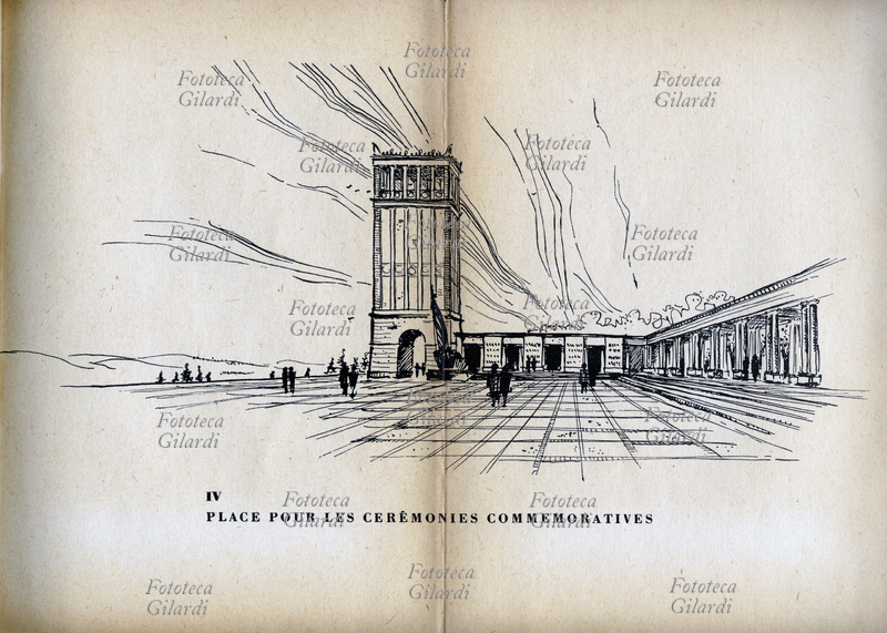 "BUCHENWALD Lieu de Martyre et de souvenir" - Prospettiva della piazza per le Cerimonie Commemorative, tavola IV dell\