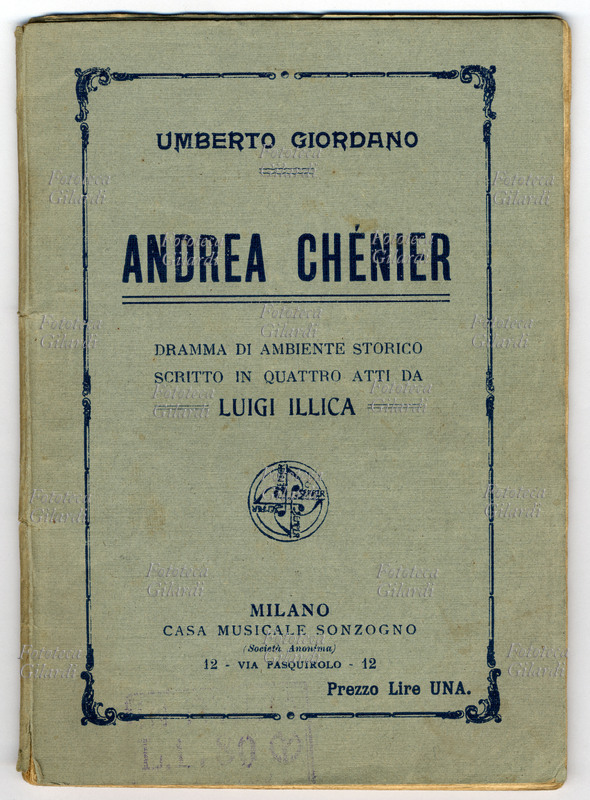 Umberto GIORDANO (1867-1948) Copertina del libretto dell\