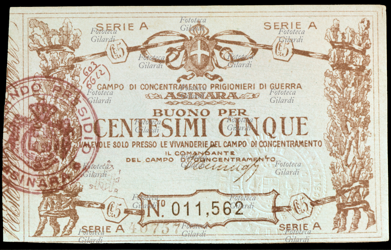 MONETE Cinque centesimi - Carta-moneta stampata dal Regno d\