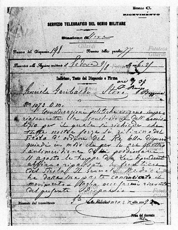 RISORGIMENTO Telegramma con l\