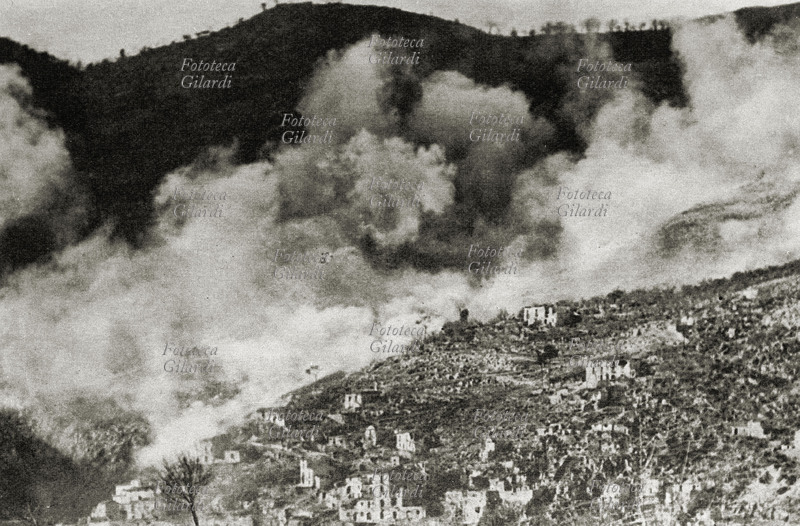II GUERRA MONDIALE Bombardamento di Cassino, Lazio. Italia 1944