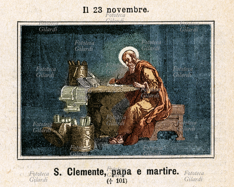 San CLEMENTE (30 - 100), papa dal 92 al 97 circa, e martire. Pochi sono i dati biografici certi, a partire dalla successione nell\