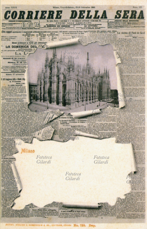 GIORNALI cartolina illustrata per il quotidiano milanese \