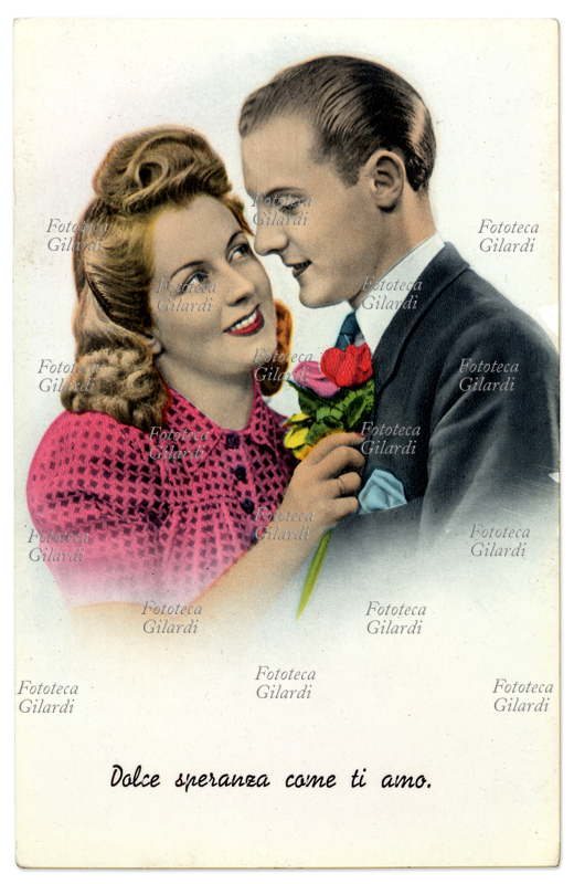 CARTOLINA postale a tema sentimentale. \