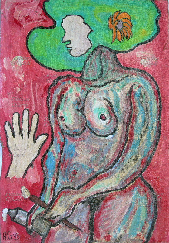 Ando GILARDI (8 giugno 1921 - 5 marzo 2012) La musa pittrice. Dipinto esposto nella mostra \