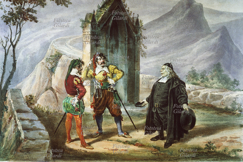 PROMESSI SPOSI I Bravi fermano Don Abbondio:\