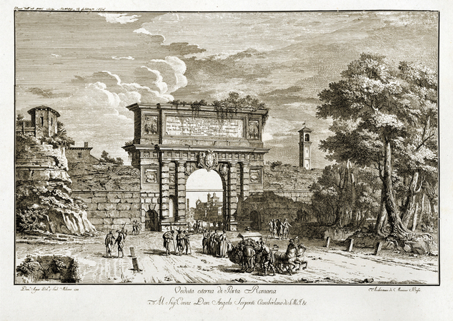 VEDUTA ESTERNA DI PORTA ROMANA VEDUTA ESTERNA DI PORTA ROMANA