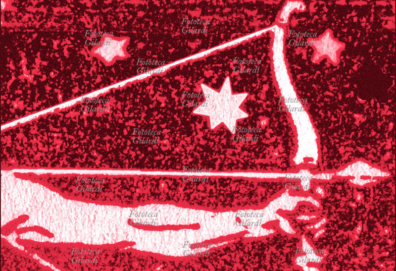 ZODIACO Segno del Sagittario. Elaborazione da xilografia del trattato del 1917 di C. Aq. Libra, pseudonimo dell\