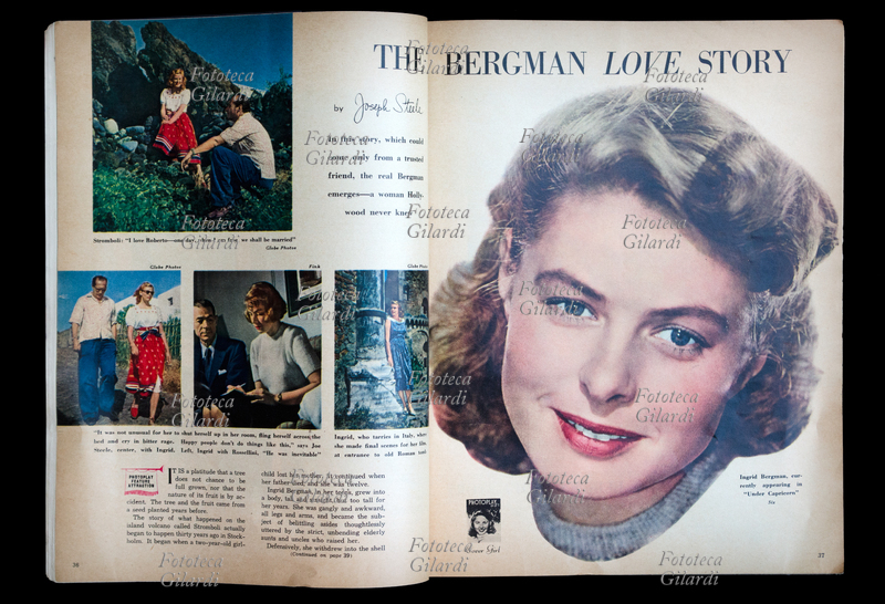 Ingrid BERGMAN (29 agosto 1915 - 29 agosto 1982): la notizia della sua love story italiana con Roberto Rossellini nella versione narrata dal giornalista Joseph H. Steele, l\