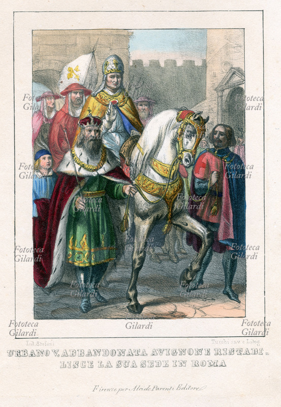 PAPA URBANO V Guglielmo Grimoard, nato a Grisac (Francia), eletto nel 1362, morto nel 1370. Un episodio della vita del Papa: \