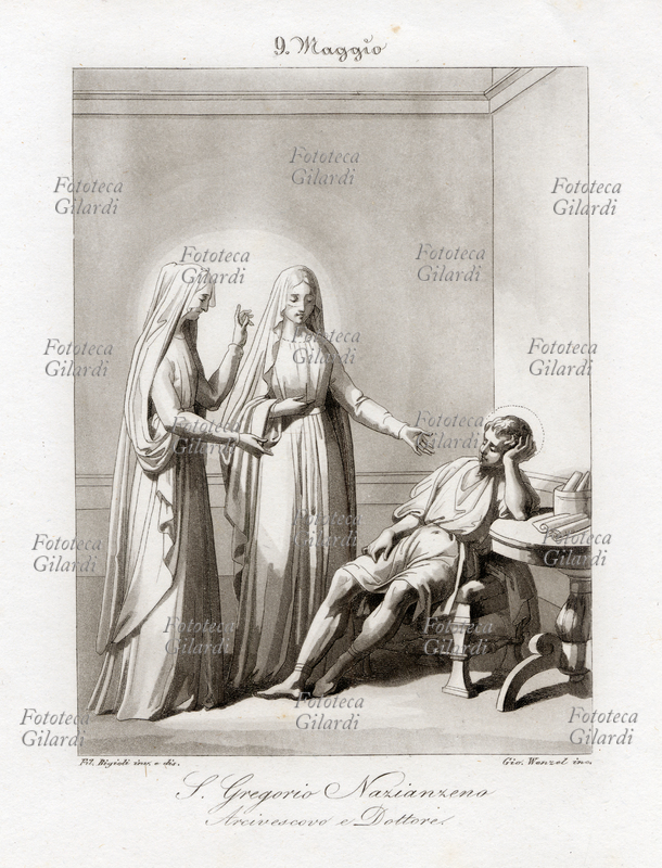 VISIONE Gregorio Nazianzeno, anche Gregorio il Teologo (latino Gregorius Nazianzenus, greco Gregórios ho Theólogos) (329 - 390 ca.) vescovo di Costantinopoli e teologo; per la Chiesa cattolica, Dottore e Padre della Chiesa, Patrono di Acquarica di Lecce, Protettore di poeti e teologi. \