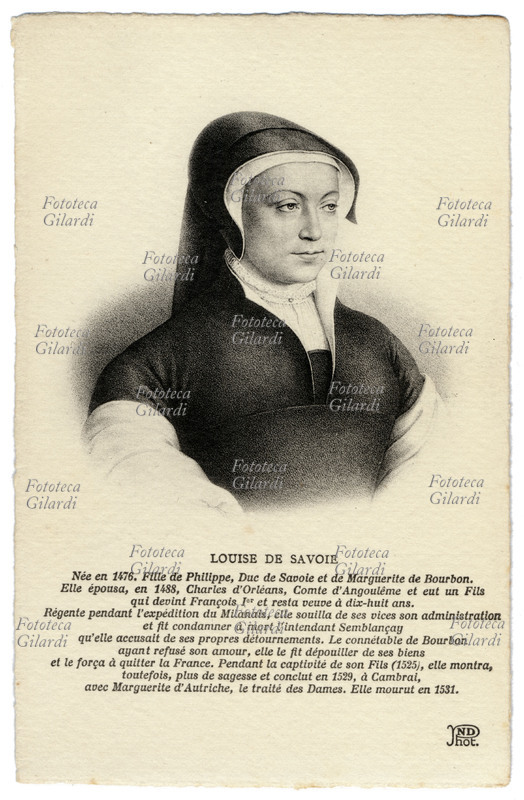 LUISA DI SAVOIA (1476-1531) figlia di Filippo, duca di Savoia e di Margherita de Bourbon. Nel 1488 sposò Carlo d\