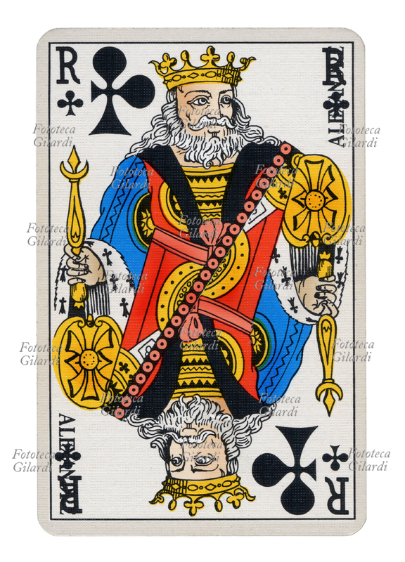 CARTA DA GIOCO Francese. Serie regionale per il gioco a 32 carte chiamato Belote, che mantiene nelle figure Roi, Dame, Valet, i nomi antichi della tradizione: il Re di Fiori è \