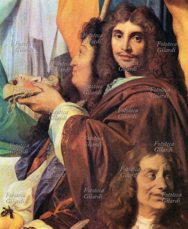 MOLIERE (1622-1673) Jean Baptiste Pouquelin detto Molière, attore e commediografo francese. Stampa del dettaglio di un dipinto di Ingres \