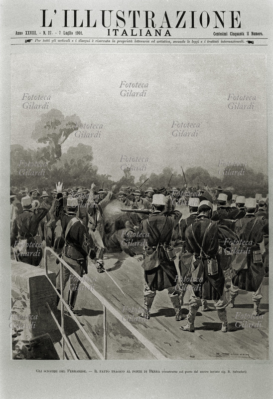 MOTI CONTADINI Berra, eccidio di contadini durante gli scioperi nel ferrarese. \