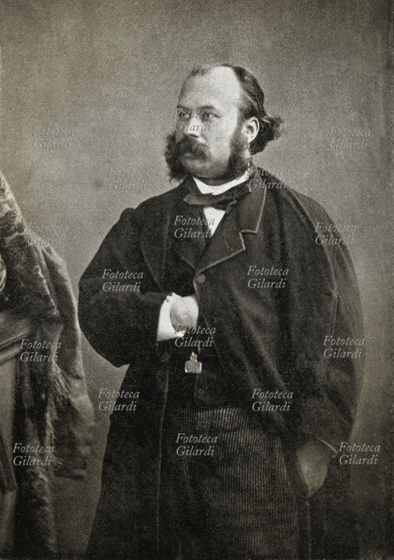 Ruggero BONGHI (1826-1895) in un ritratto fotografico del 1865. Fu ministro dell\