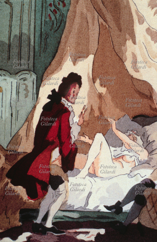 Giacomo CASANOVA (2 aprile 1725 – 4 giugno 1798), avventuriero, scrittore, poeta, alchimista, esoterista, massone, diplomatico, scienziato, filosofo e agente segreto italiano, cittadino della Repubblica di Venezia, seduttore per antonomasia; un gentiluomo in giacca rossa, completamente vestito davanti all\