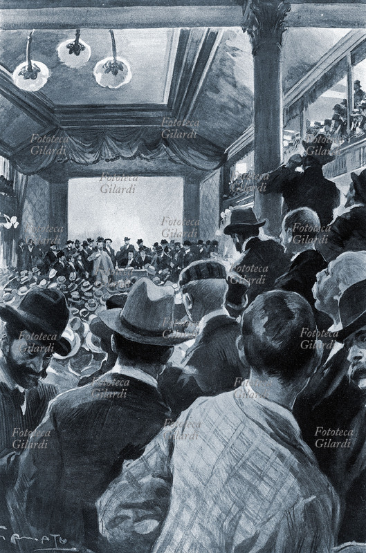 STORIA DEL MOVIMENTO OPERAIO Milano, sciopero dei ferrovieri. Una seduta alla casa dei Ferrovieri nell\