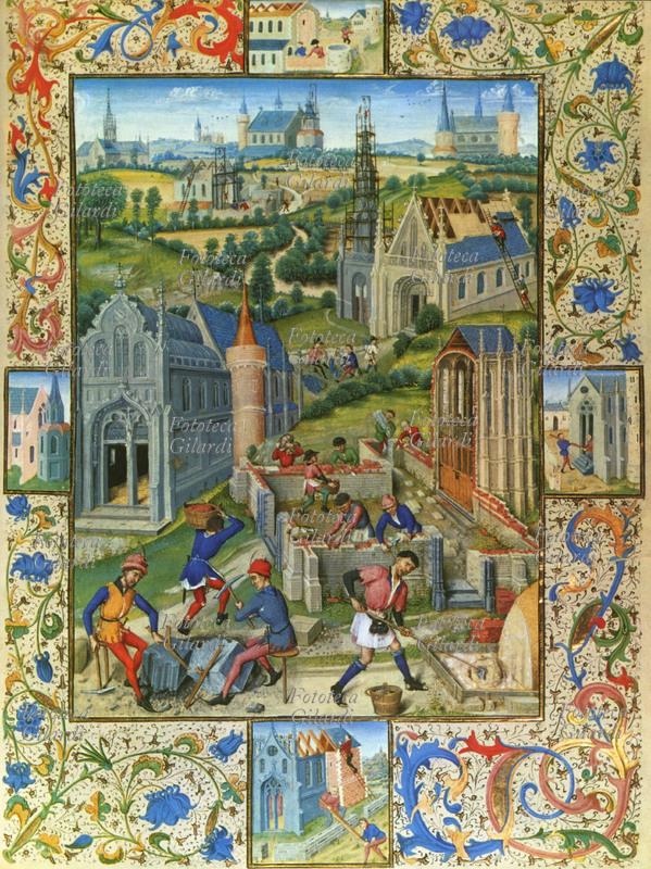 EDILIZIA Cantieri a Saint-Denis per la costruzione di 12 chiese in onore dei 12 apostoli. In questo periodo ci fu un intensa attività edilizia ed un\