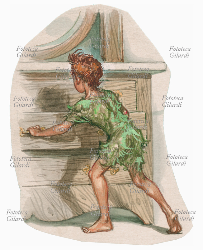 James Mattew BARRIE (1860-1937) Peter e la sua ombra - illustrazione di Libico Maraja (1912-1983) pittore, disegnatore e illustratore, per i racconti \