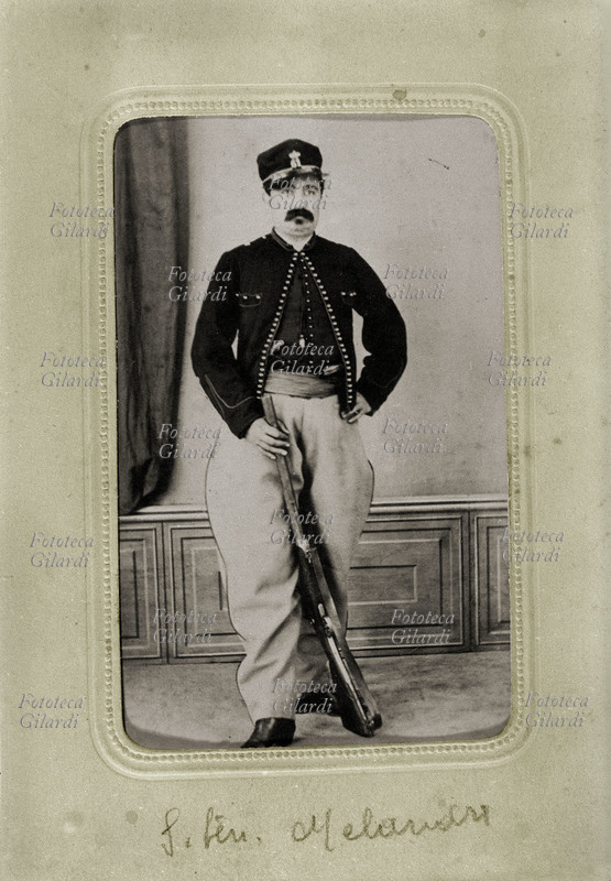 MELANDRI Sotto Tenente appartenente alla Guardia Nazionale, distintosi nella repressione al brigantaggio. Italia 1865