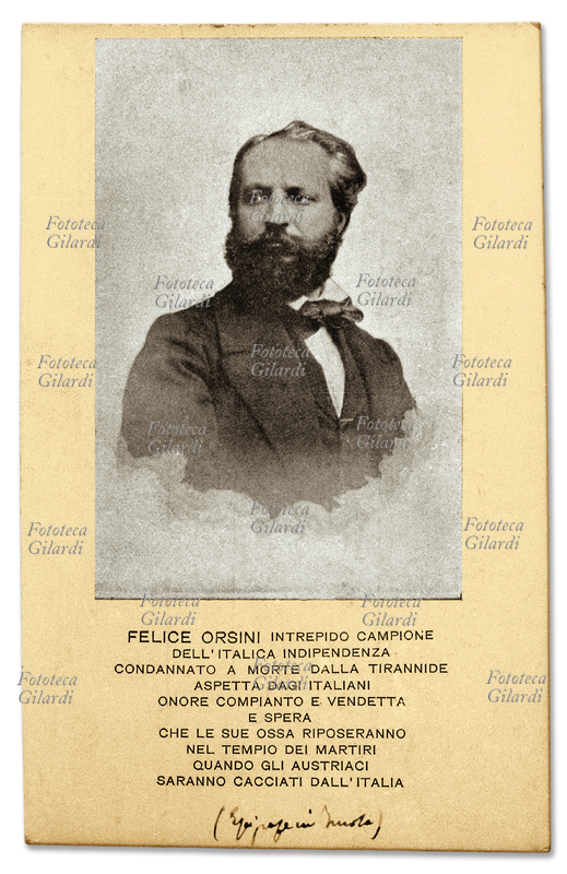 Felice ORSINI (1819-1858) patriota e scrittore italiano, noto per aver causato una strage, nel tentativo di assassinare l\