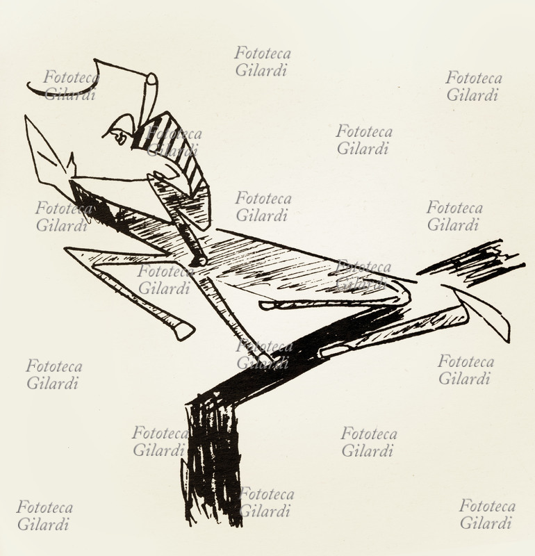 Franz KAFKA (1883-1924) Disegno di Kafka risalente all\