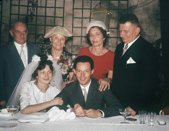 FOTOGRAFIA RICORDO GLI SPOSI E I GENITORI 1959