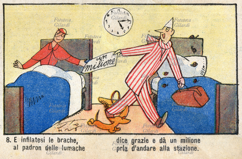 LE AVVENTURE DEL SIGNOR BONAVENTURA il celebre, fortunato personaggio che viene sempre riccamente premiato per le sue doti di onestà e rettitudine. Le lumache raccolte dal nostro eroe, di notte sfuggono al cestino e svegliano l\