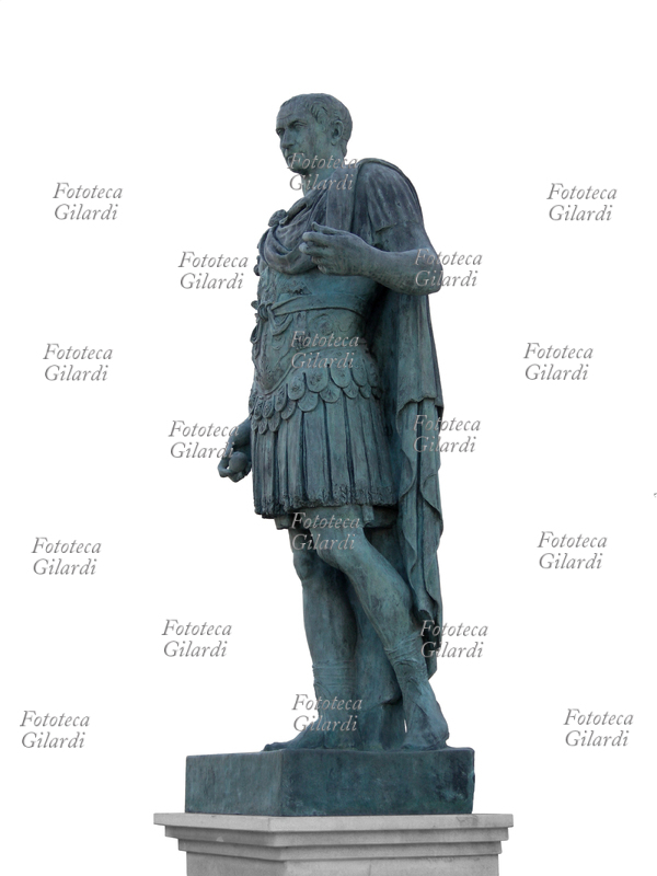 Caio GIULIO CESARE (100-44 a.C.) statua in bronzo posta all\