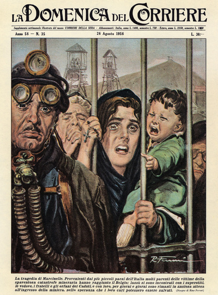 DISASTRO DI MARCINELLE DOMENICA DEL CORRIERE 1956