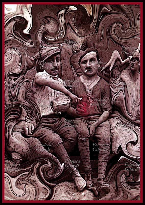 Ando GILARDI (1921 - 2012) Amico fiasco (Vino3Militari). Opera digitale, dalla serie \