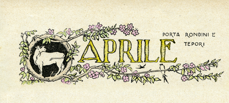APRILE ALLEGORIA DA CALENDARIO APRILE ALLEGORIA DA CALENDARIO