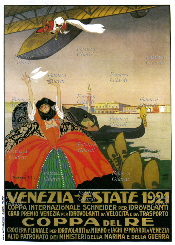 AVIAZIONE Luigi Bonazzo manifesto per la manifestazione \