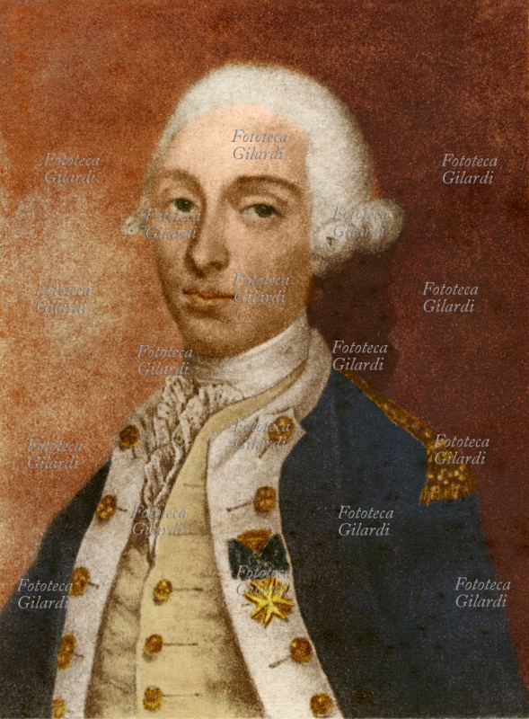 John VERRI (1745 - 1818) Italian nobleman, little brother, the well-known Peter and Alexander. According to some theories could be the natural father of Alessandro Manzoni because he had a relationship with his mother Giulia Beccaria previous marriage with Pietro Manzoni, but continued even after. Colored lithograph, nineteenth century