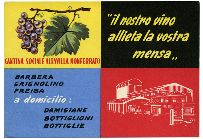 CARTOLINA POSTALE PUBBLICITARIA CANTINA SOCIALE ALTAVILLA