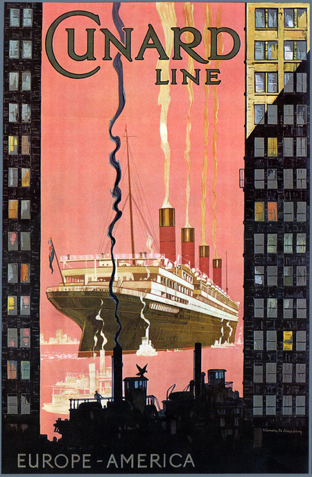 MANIFESTO PUBBLICITARIO NAVI CUNARD LINE